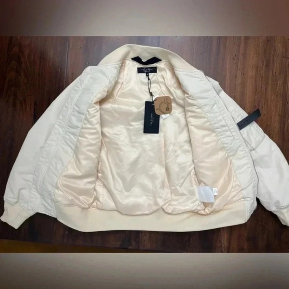 Rag & Bone Off-White Bomber Jacket - Picture 7 of 7